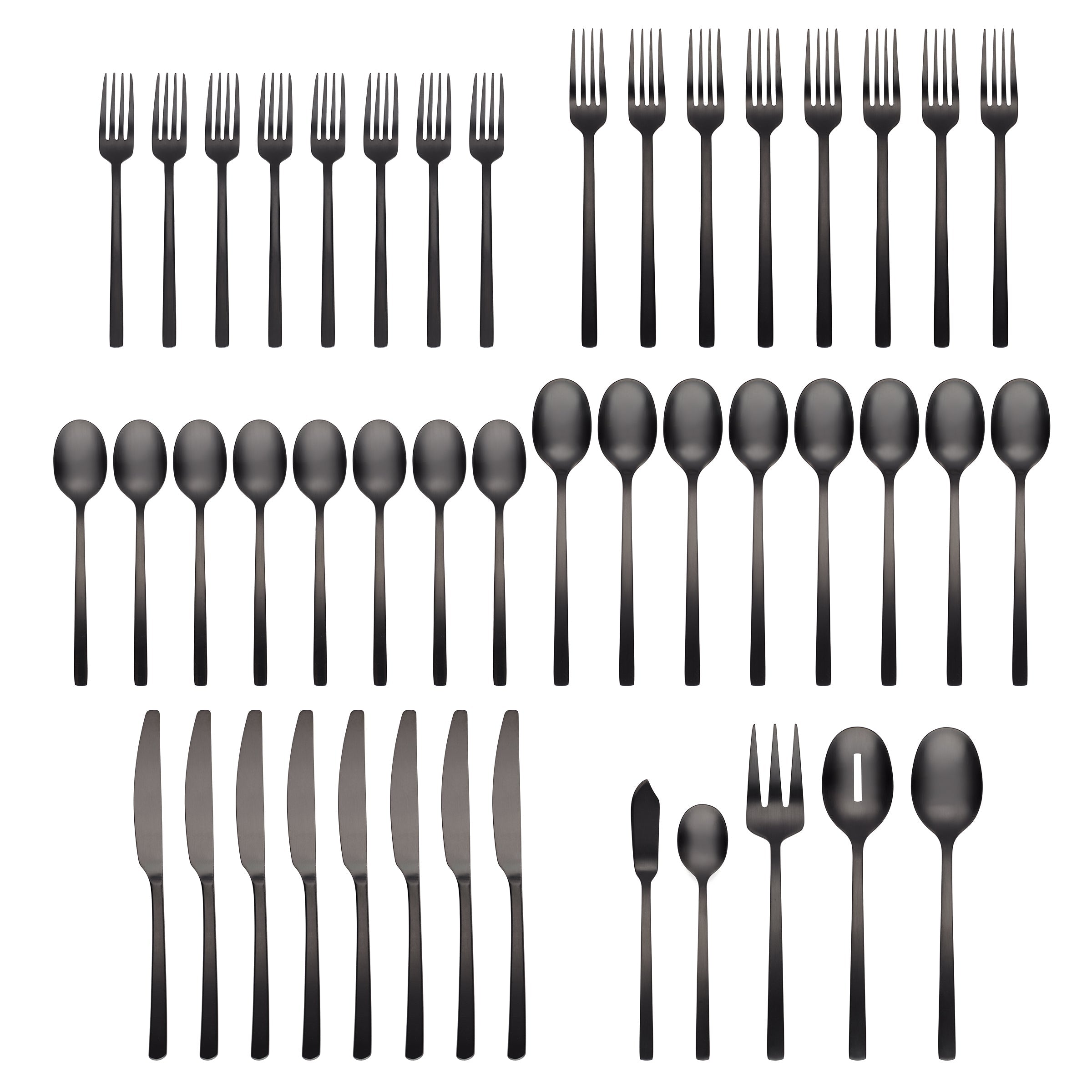 Lenox Everyday Flatware Beacon Black Satin 45-Piece Flatware Set - Image 2