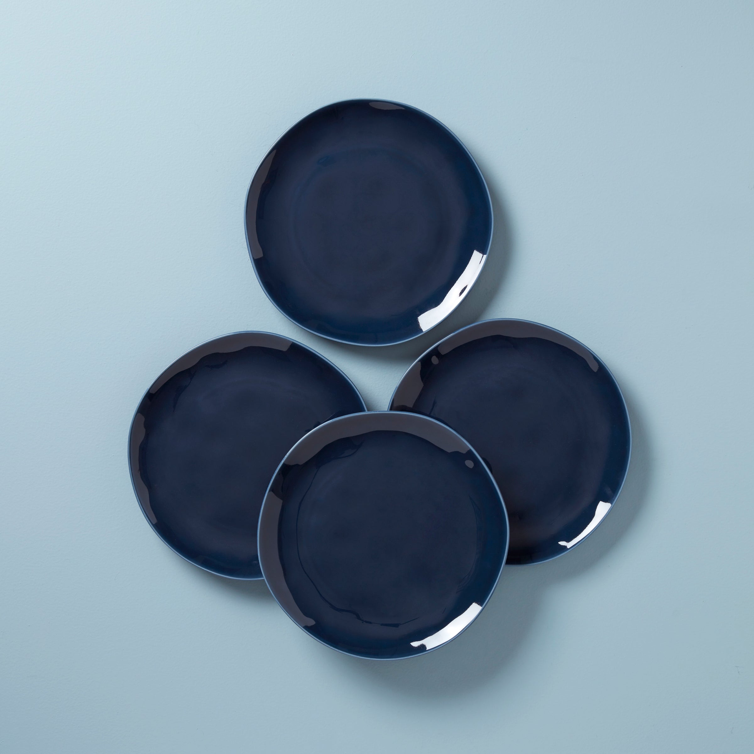 Lenox Everyday Flatware Bay Colors Blue Dinner Plates, Set of 4
