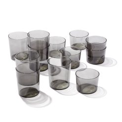 Lenox Everyday Flatware Stackables Smoke Short & Tall Glasses 12-Piece Set