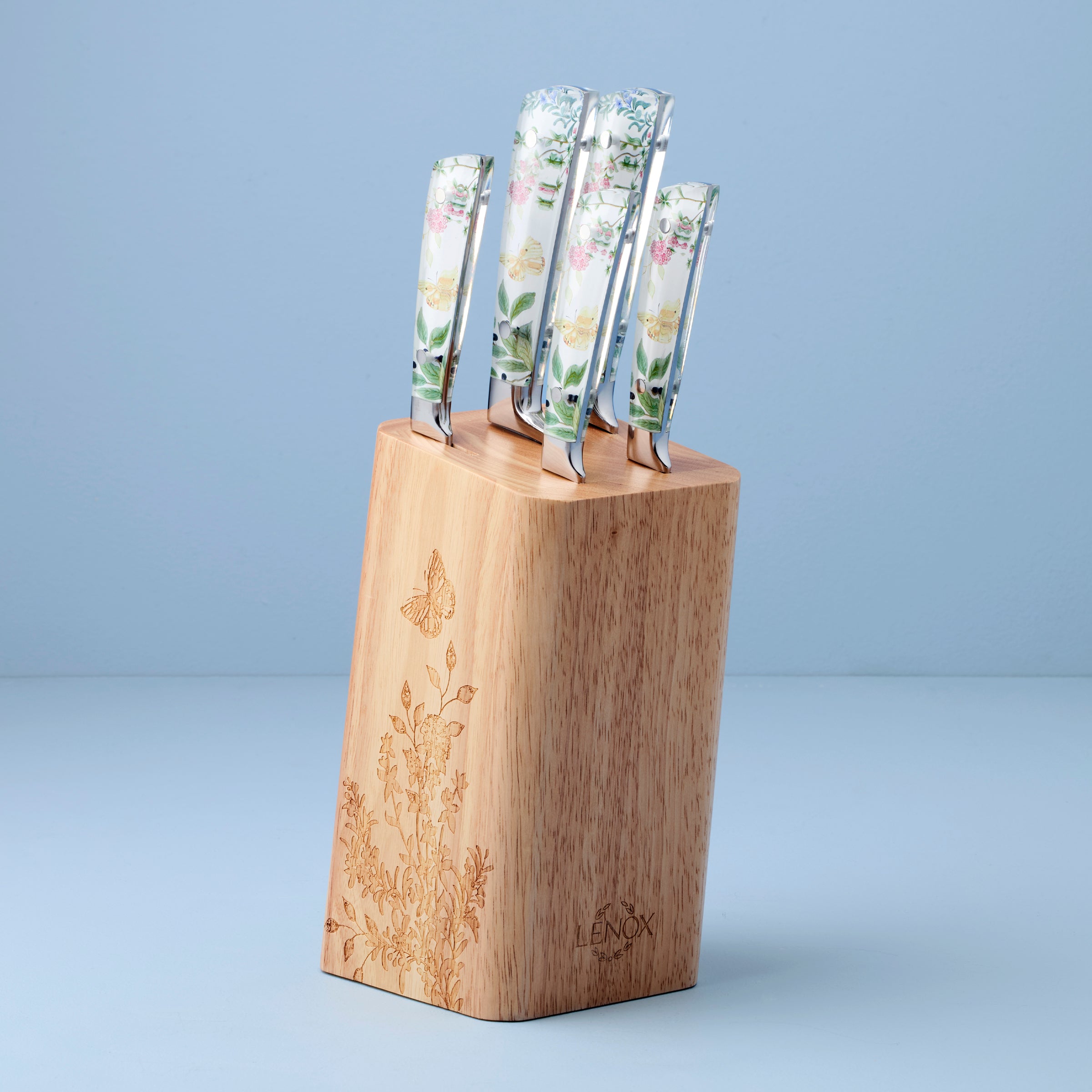 Lenox Everyday Flatware Butterfly Meadow Herbs 6-Piece Cutlery Block Set