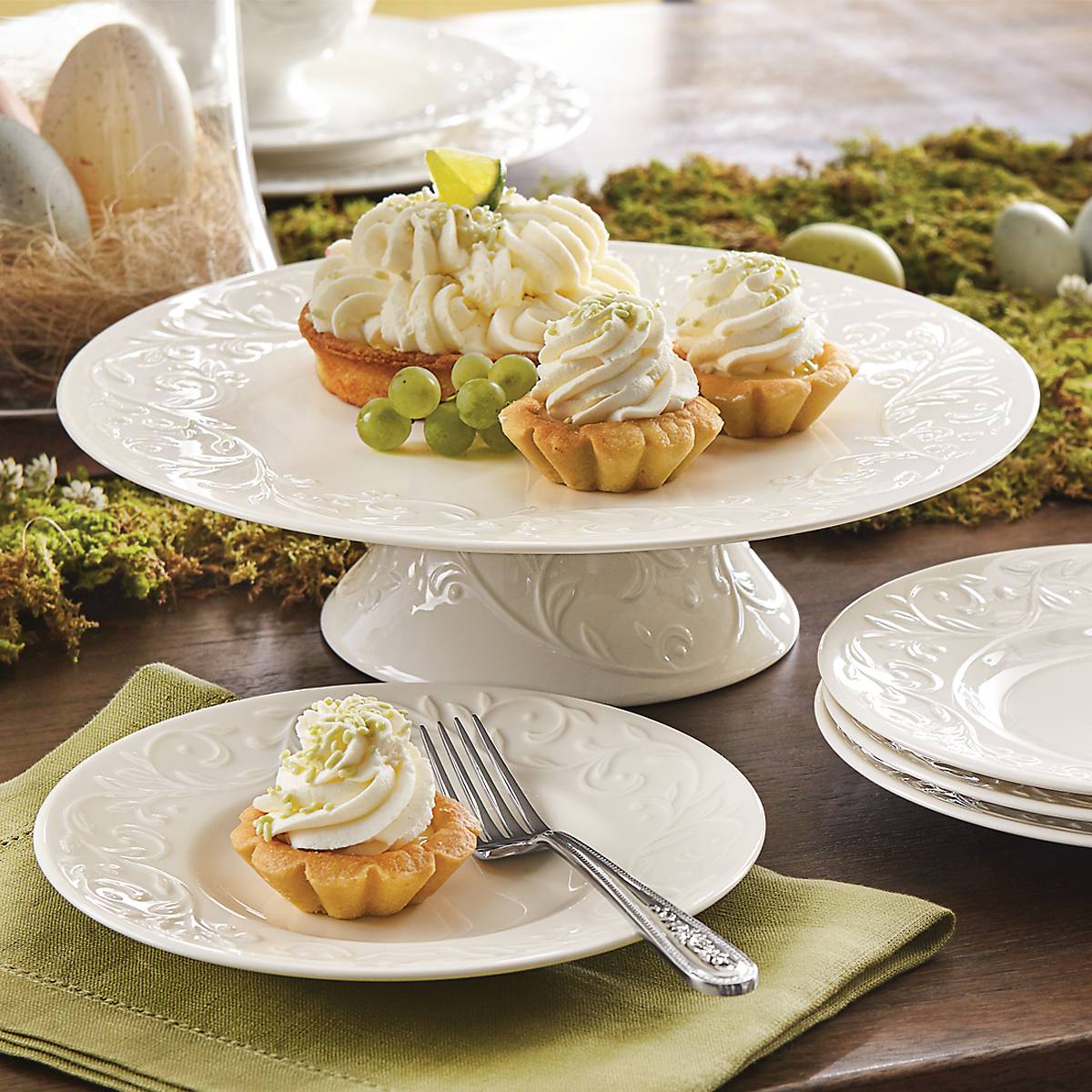 Lenox Everyday Flatware Opal Innocence Carved 4-Piece Plate Set - Image 3