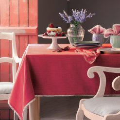 Alternative view of Lenox Everyday Flatware French Perle Red 60x84 Tablecloth