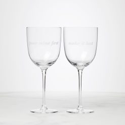 Lenox Everyday Flatware Pour Mine & Make It Last Wine Glasses, Set of 2
