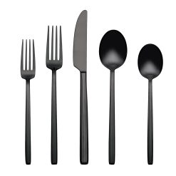 Lenox Everyday Flatware Dean Black Satin 20-Piece Flatware Set