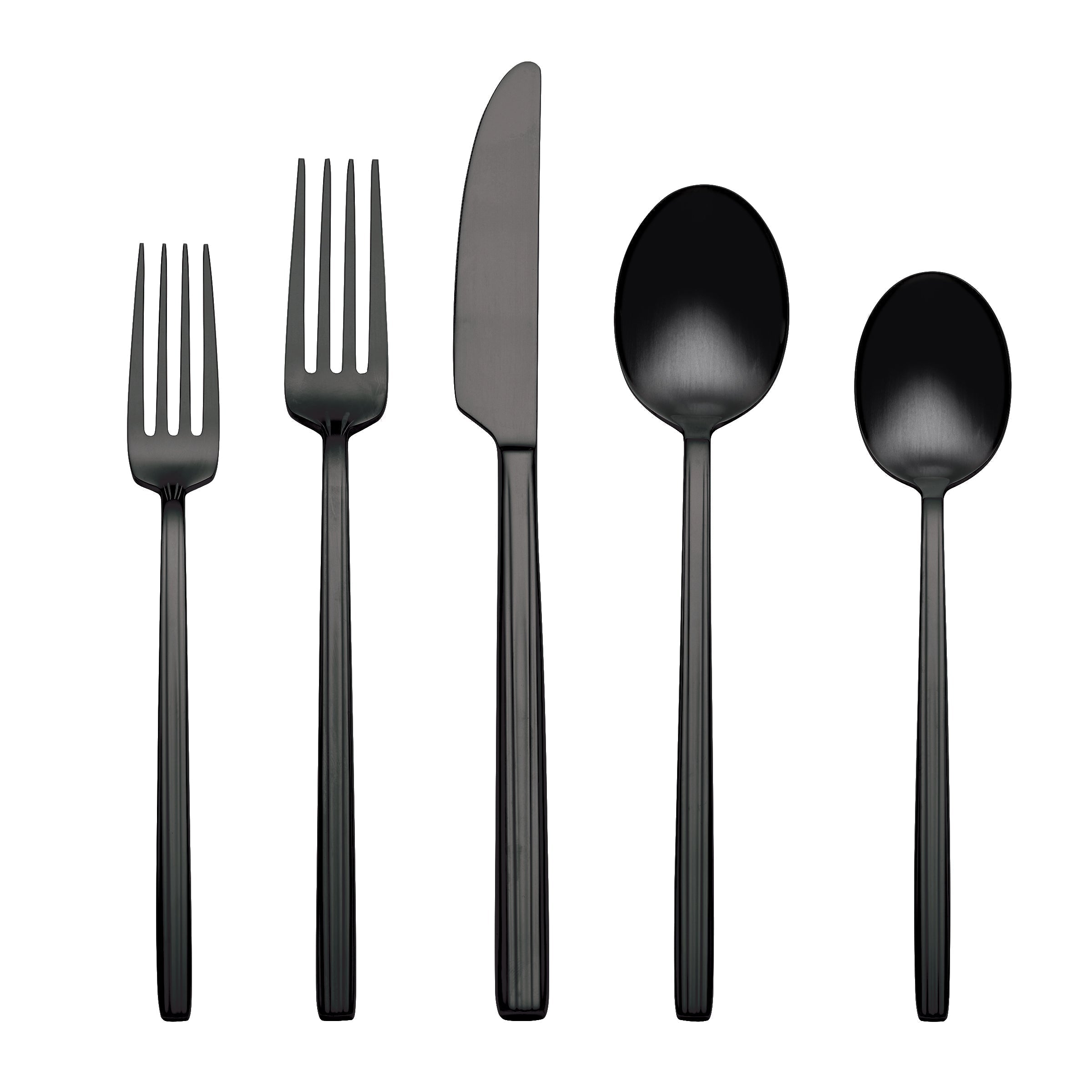 Lenox Everyday Flatware Dean Black Satin 20-Piece Flatware Set