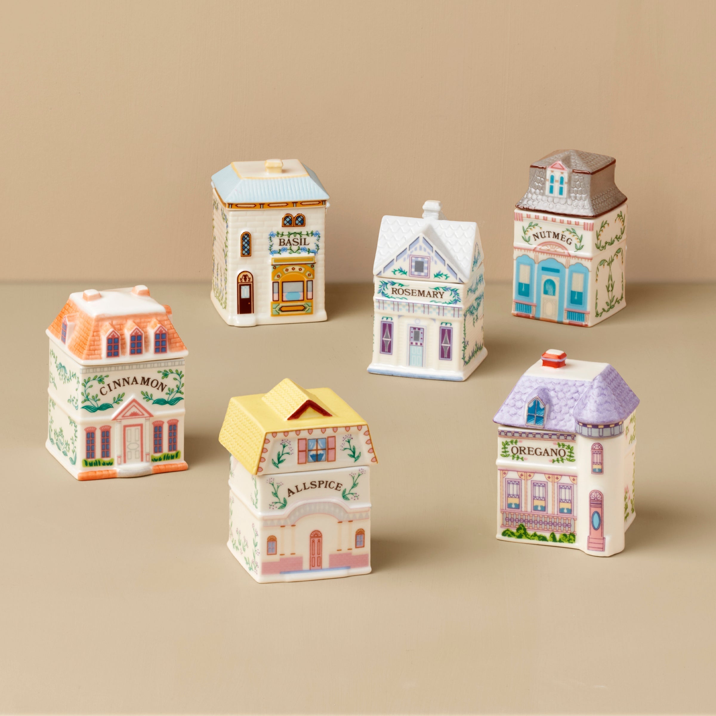 Lenox Everyday Flatware Lenox Spice Village 6-Piece Garden District Spice Jar Set