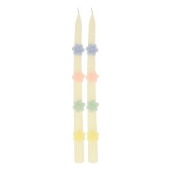 Lenox Everyday Flatware Pastel Flowers Taper Candles, Set of 2