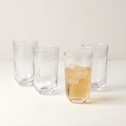 Lenox Everyday Flatware Homespun Clear Tall Tumbler - Set Of 4