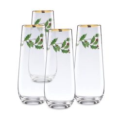 Alternative view of Lenox Everyday Flatware Holiday Stemless Flute Glasses, Set of 4