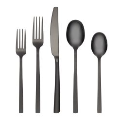 Lenox Everyday Flatware Beacon Black Sand Mirror 20-Piece Flatware Set