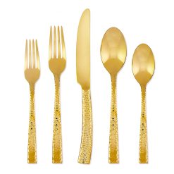 Lenox Everyday Flatware Paris Hammered Gold Titanium 20-Piece Flatware Set