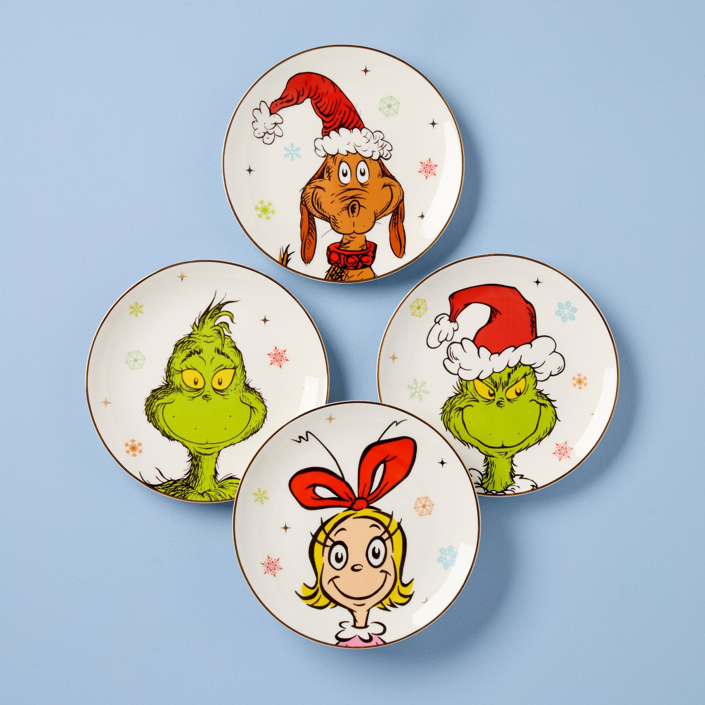 Lenox Everyday Flatware Merry Grinchmas Grinchie Grins Accent Plates, Set of 4