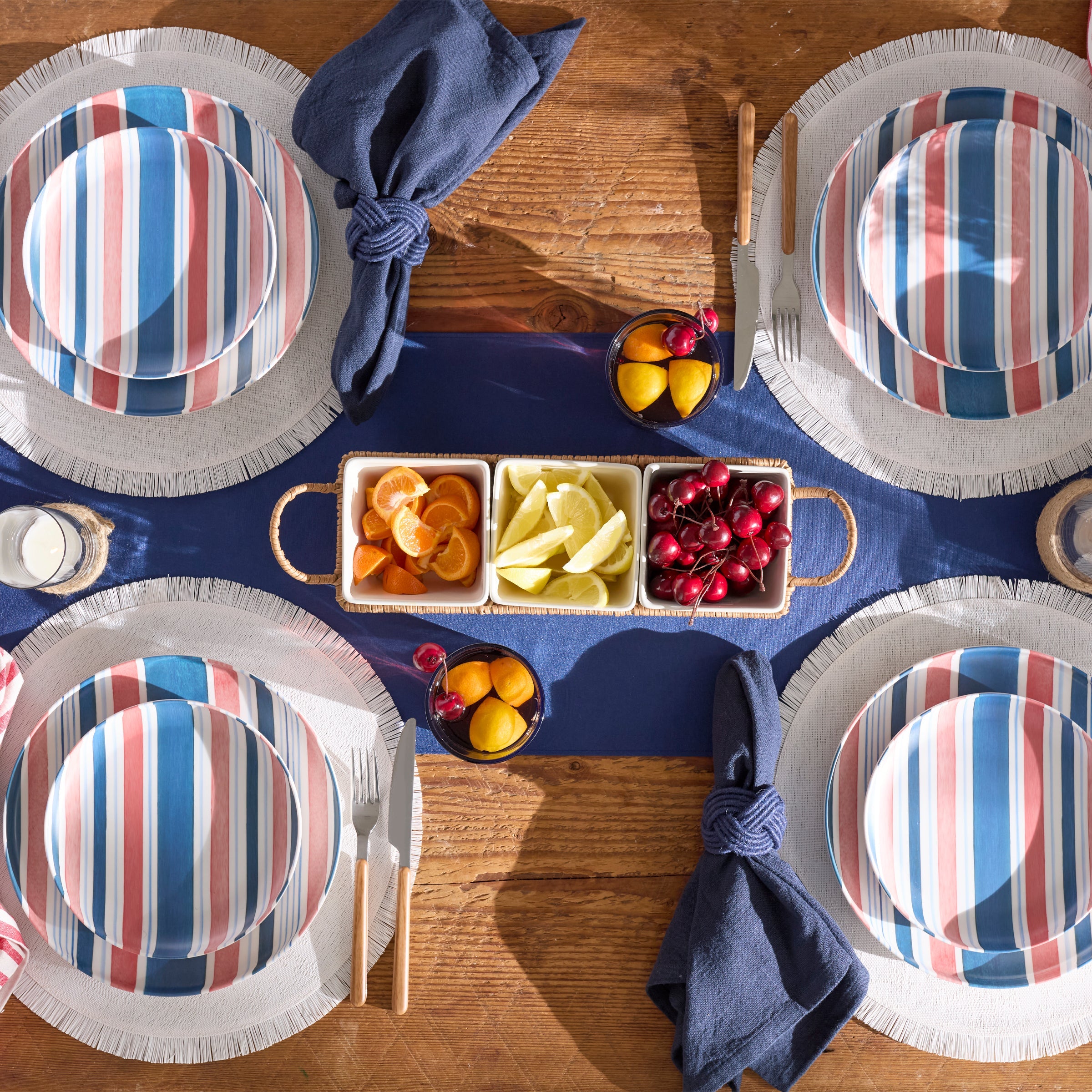 Lenox Everyday Flatware 24 Seven Melamine Stripe 12-Piece Dinnerware Set - Image 3
