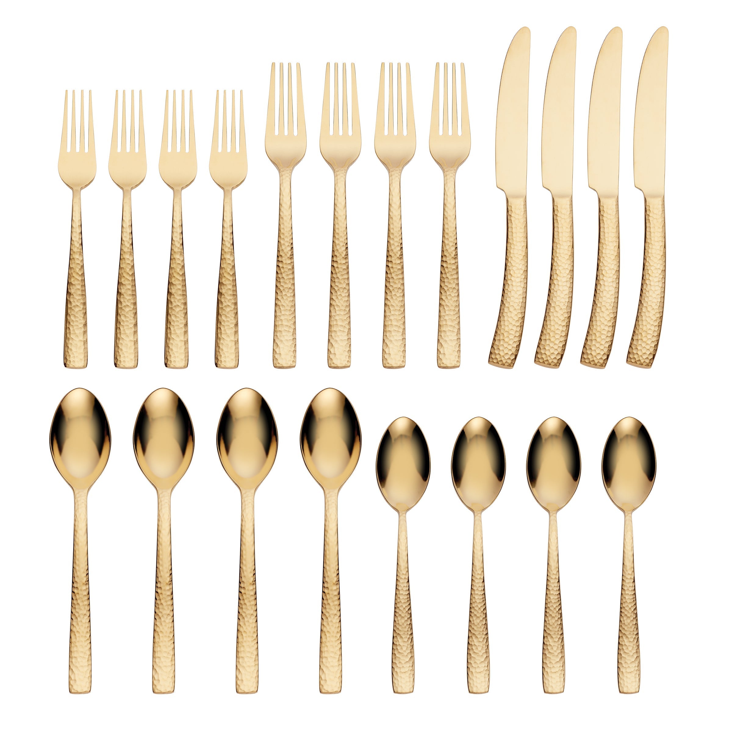 Lenox Everyday Flatware Paris Hammered Gold Titanium 20-Piece Flatware Set - Image 3