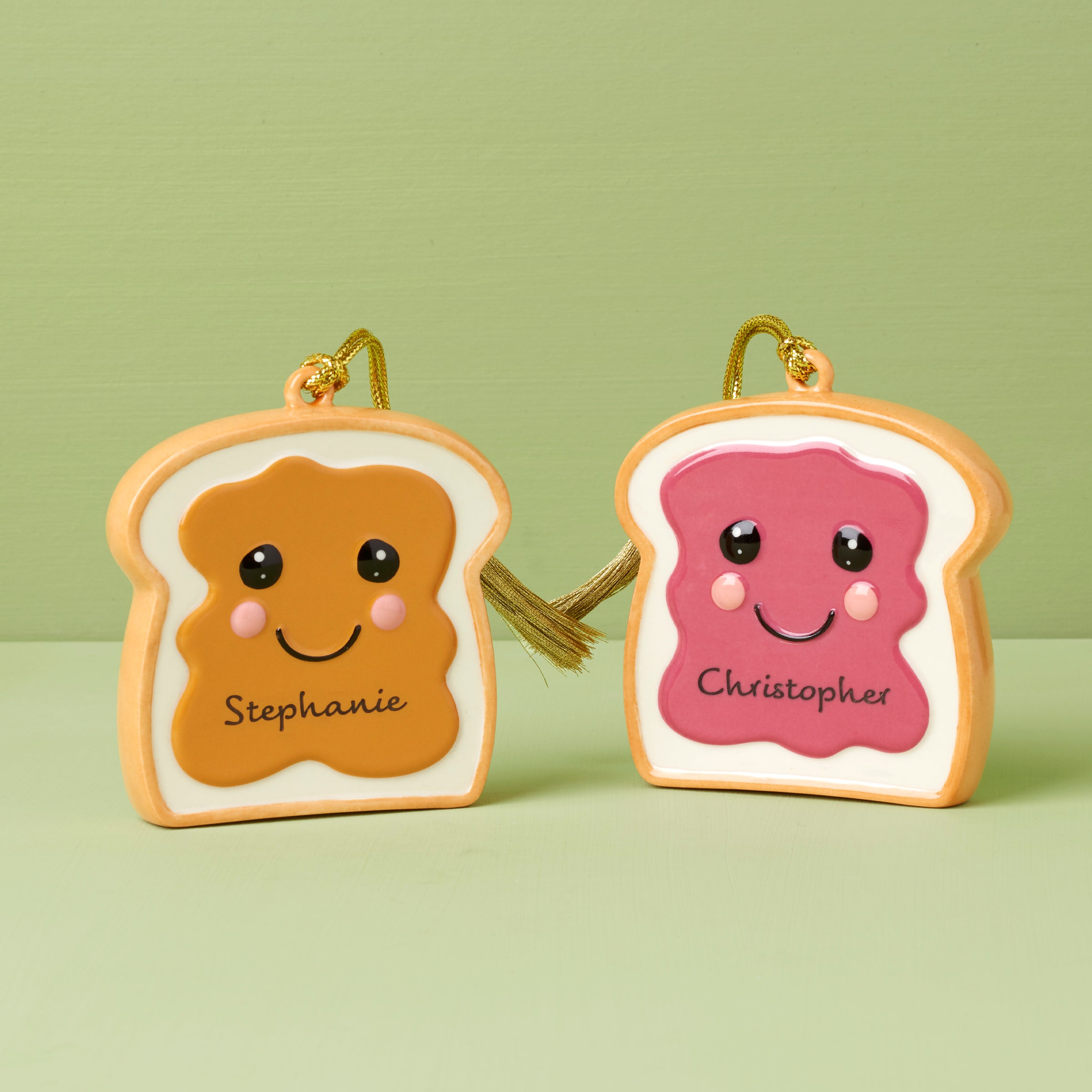 Lenox Everyday Flatware Personalized 2-Piece Peanut Butter & Jam Ornament Set