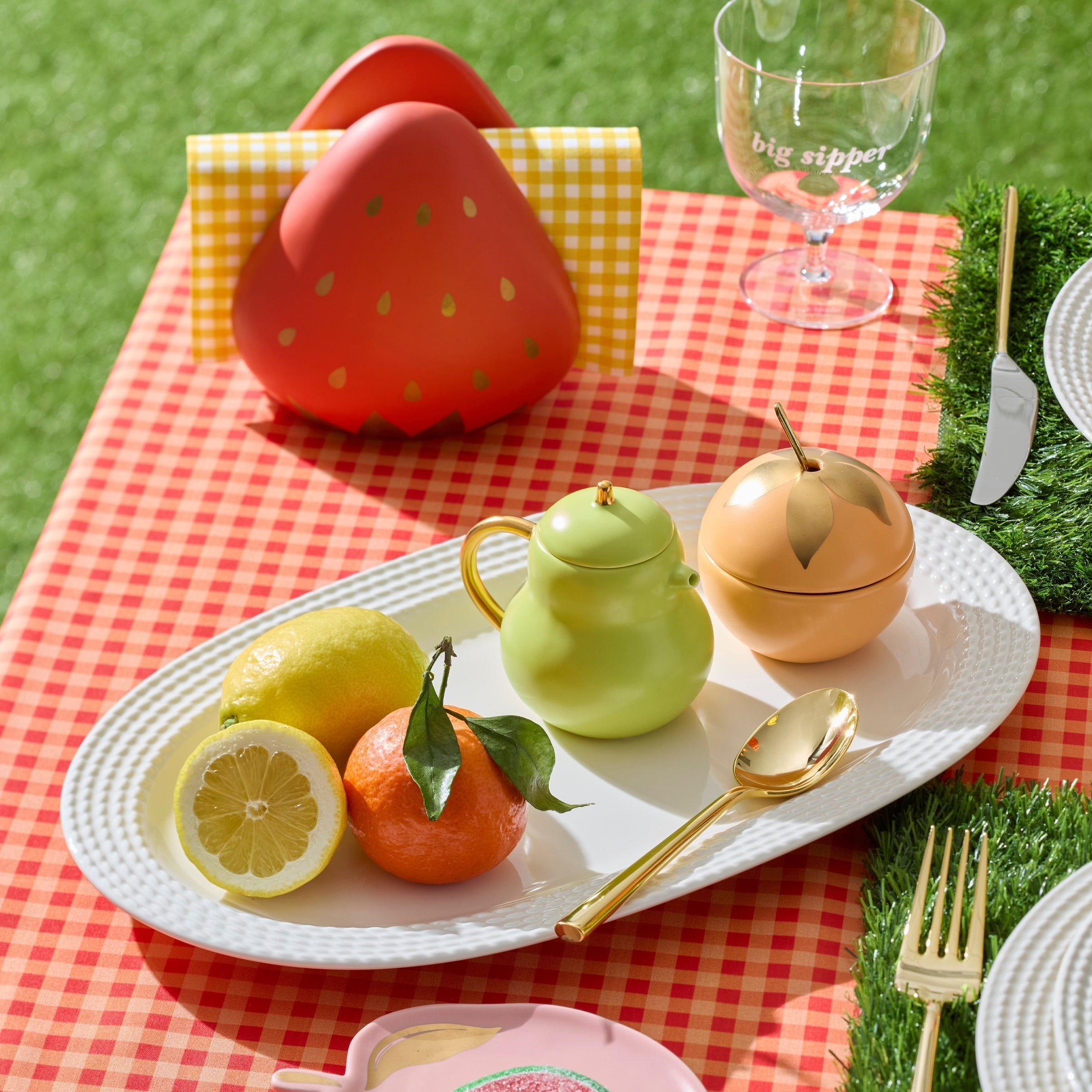 Lenox Everyday Flatware Tutti Fruity Pear & Orange Sugar & Creamer Set - Image 2