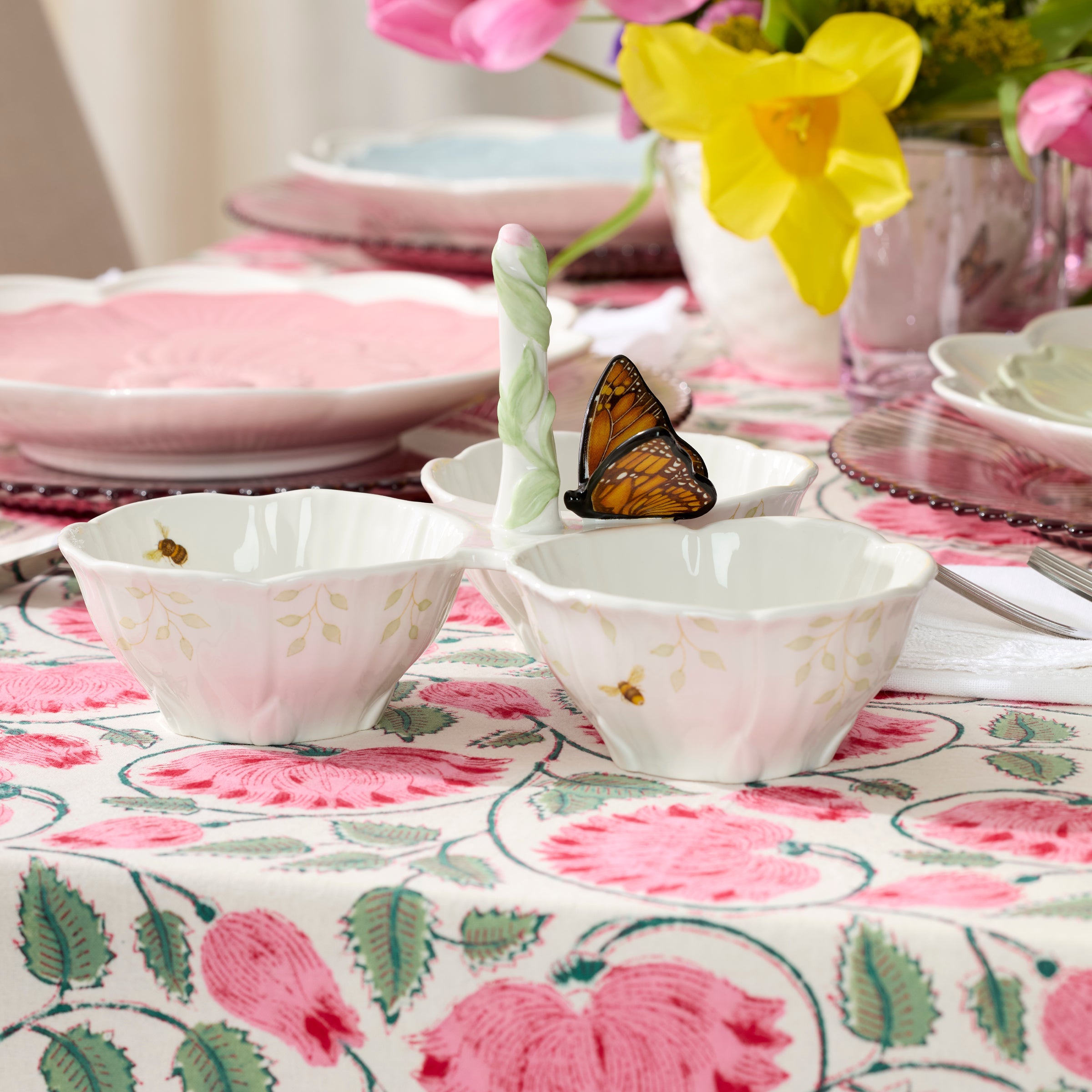 Lenox Everyday Flatware Butterfly Meadow Floral 3-Section Server - Image 3