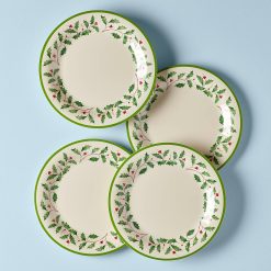 Lenox Everyday Flatware Holiday Melamine Dinner Plates, Set of 4