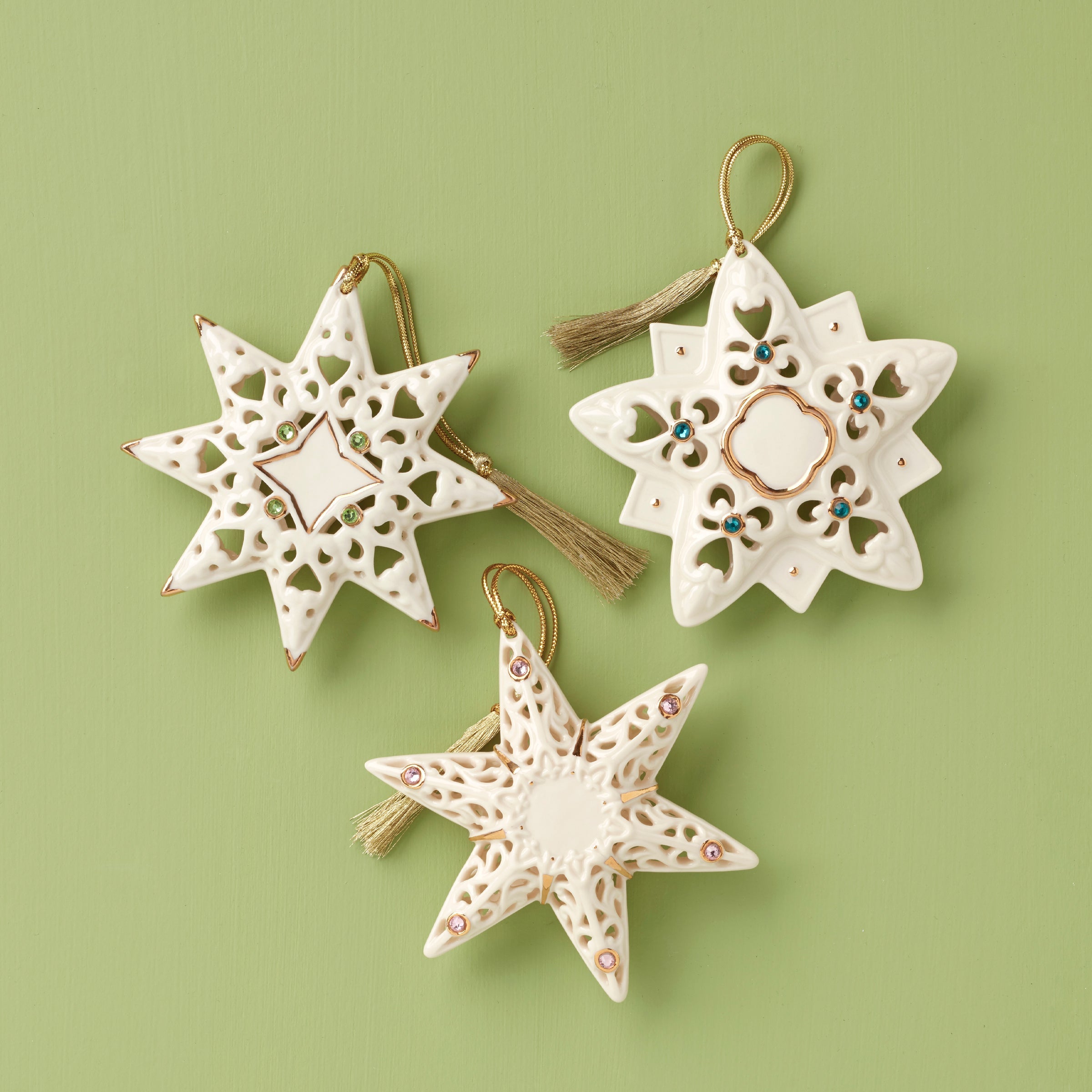 Lenox Everyday Flatware Pierced Star Ornaments Set of 3