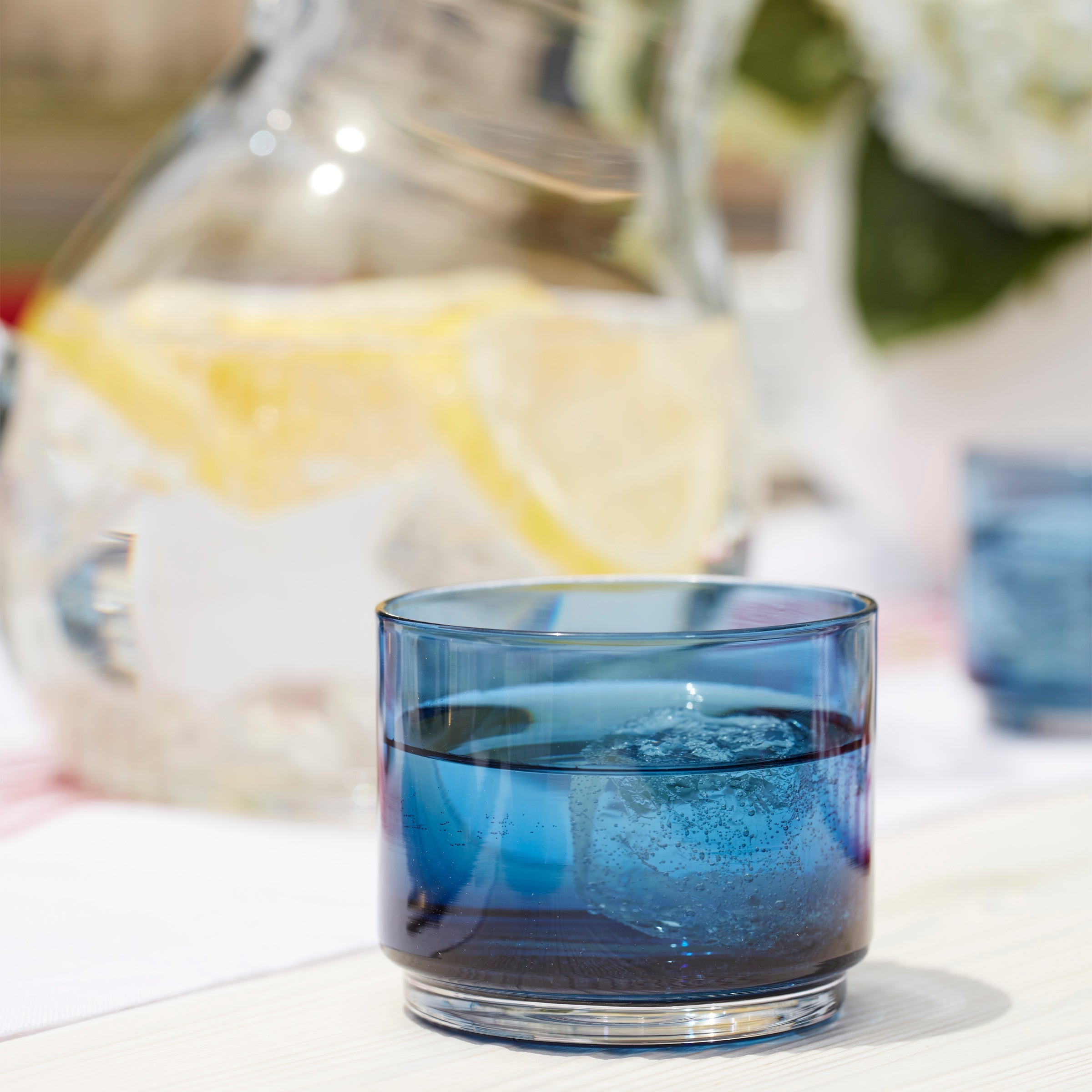 Lenox Everyday Flatware Tuscany Classics Stackable Blue Short Glasses, Set of 4 - Image 3