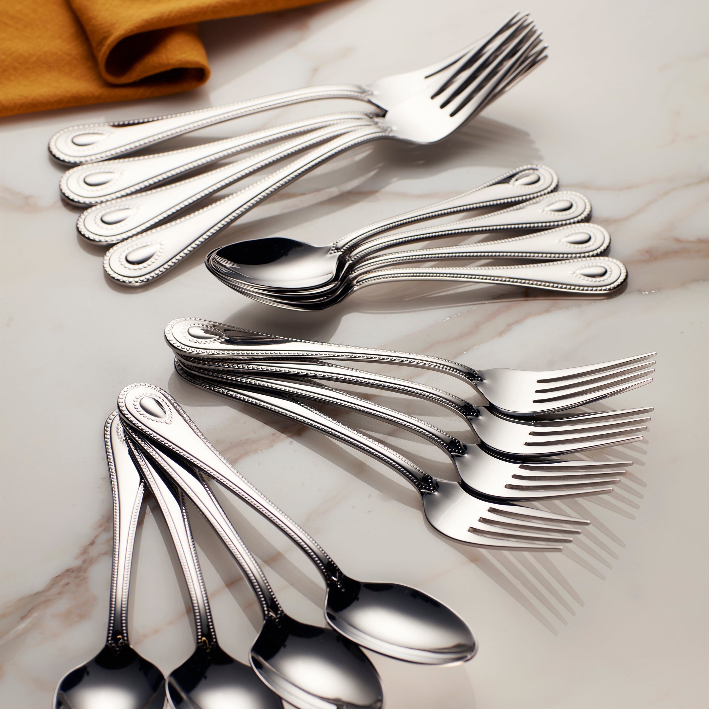 Lenox Everyday Flatware French Perle Dinner Forks, Set of 4 - Image 4
