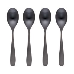 Lenox Everyday Flatware Eliana Black Satin Dinner Spoons, Set of 4