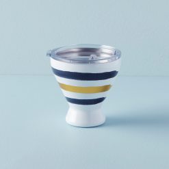 Lenox Everyday Flatware Blue Bay Stripe Stainless Steel Cocktail Tumbler