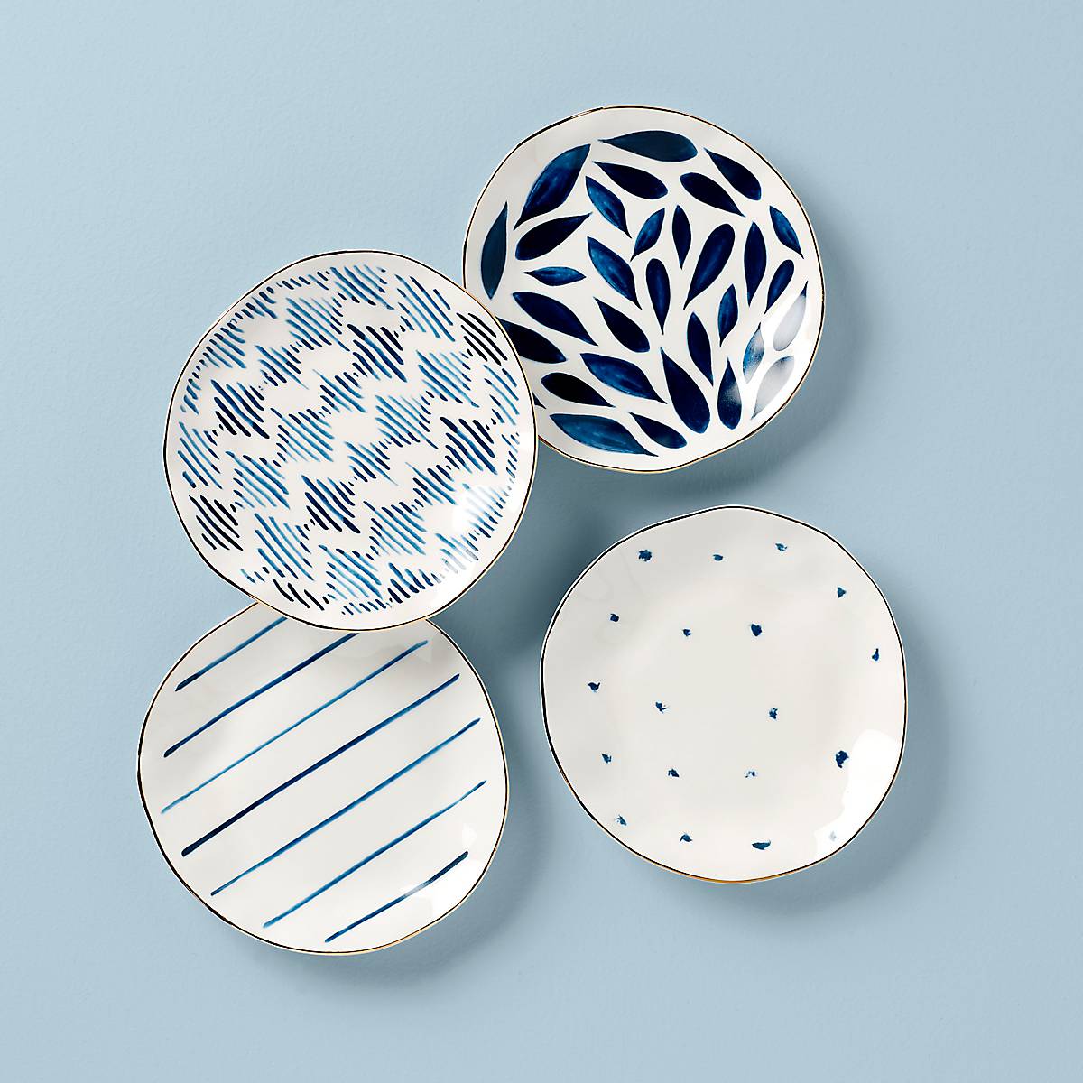 Lenox Everyday Flatware Blue Bay Tidbit Plates, Set of 4