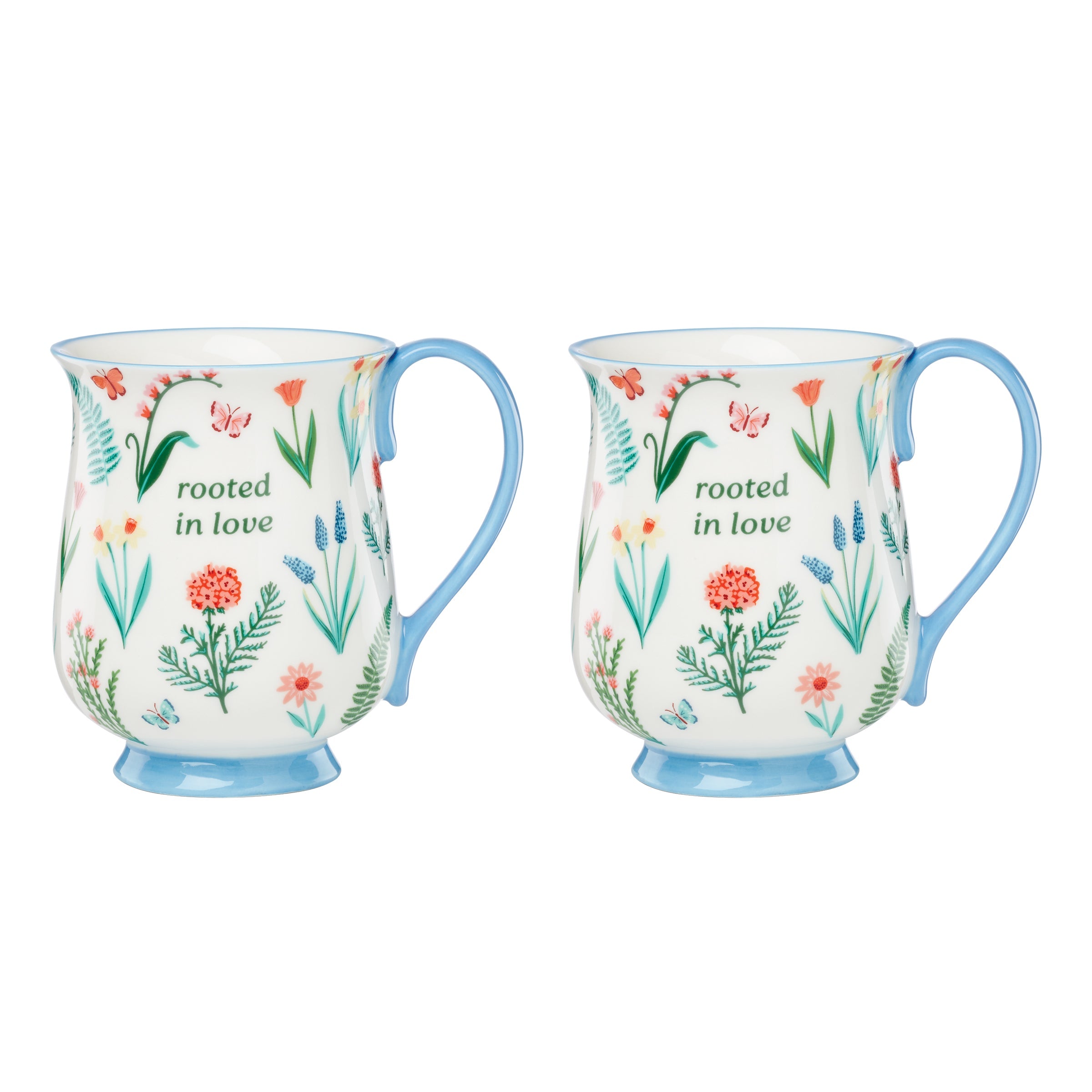 Lenox Everyday Flatware First Blooms Blue Mugs, Set of 2