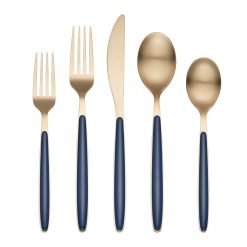 Alternative view of Lenox Everyday Flatware Kiernan Champagne Satin Navy Handle 20-Piece Flatware Set