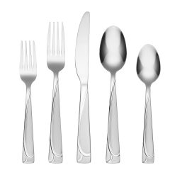 Lenox Everyday Flatware Mena Frost 40-Piece Flatware Set with Chrome Caddy