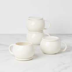 Lenox Everyday Flatware Quirk Mugs with Coaster, Set of 4