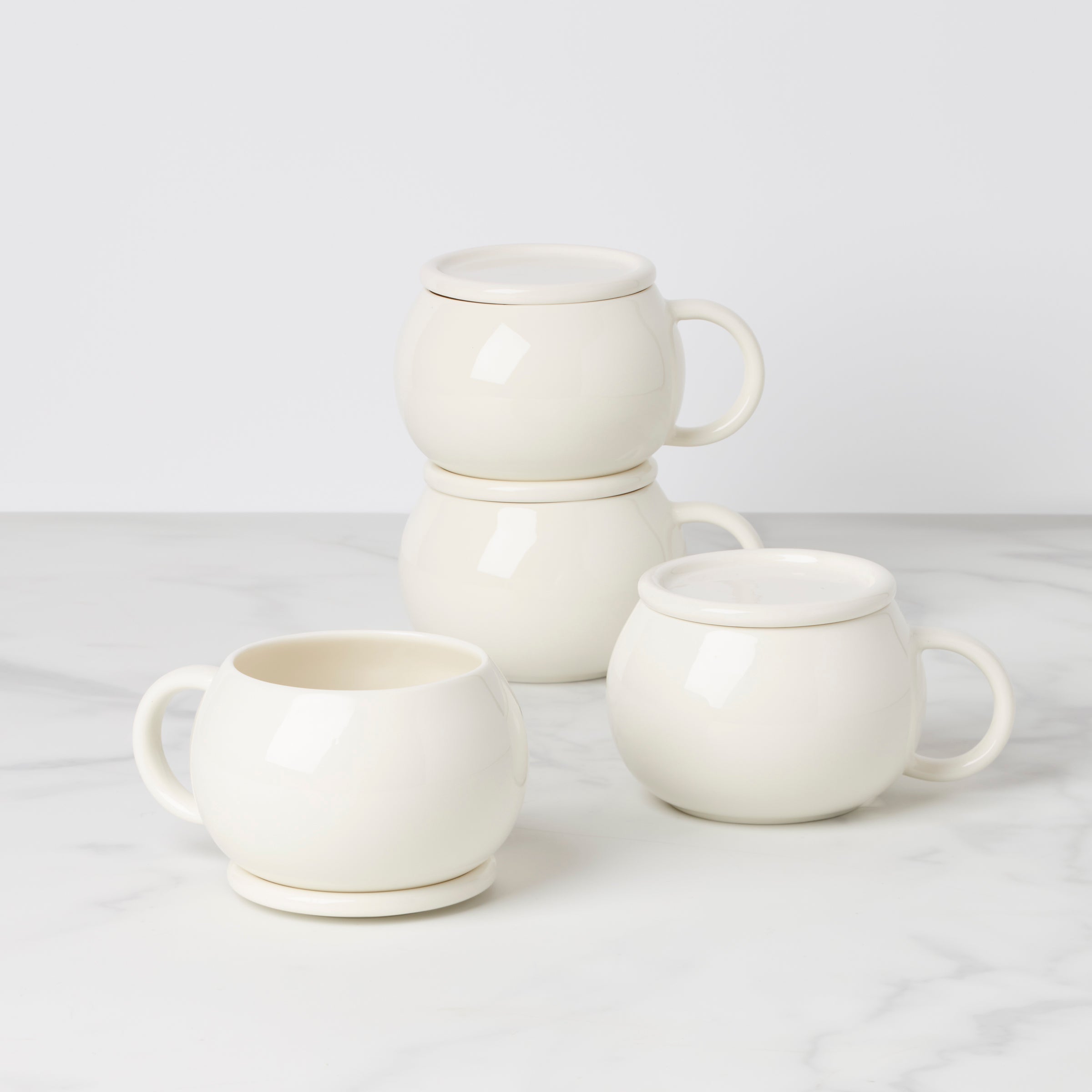 Lenox Everyday Flatware Quirk Mugs with Coaster, Set of 4