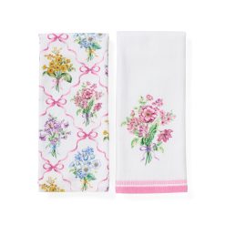 Lenox Everyday Flatware Bouquet Ribbon Kitchen Towels, Set of 2