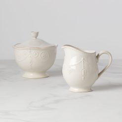 Lenox Everyday Flatware French Perle White Sugar & Creamer
