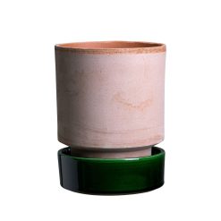 Alternative view of Lenox Everyday Flatware Hoff Raw Rosa & Glazed Emerald Green 8cm Pots, Set of 2