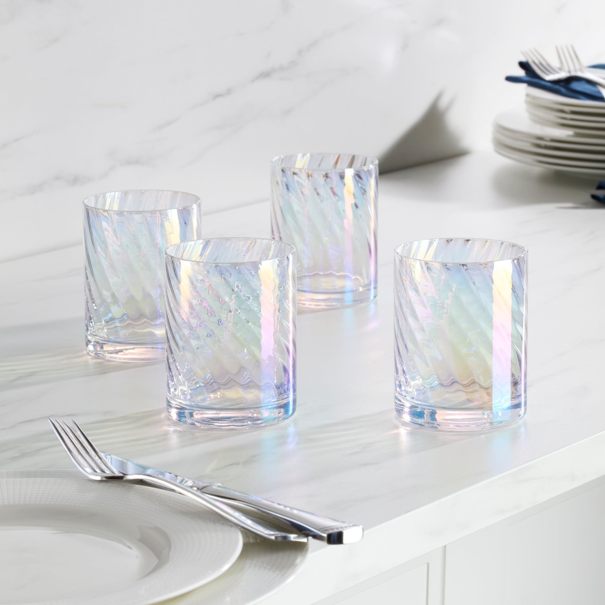 Lenox Everyday Flatware Tuscany Classics Iridescent Double Old Fashion Glasses, Set of 4 - Image 3