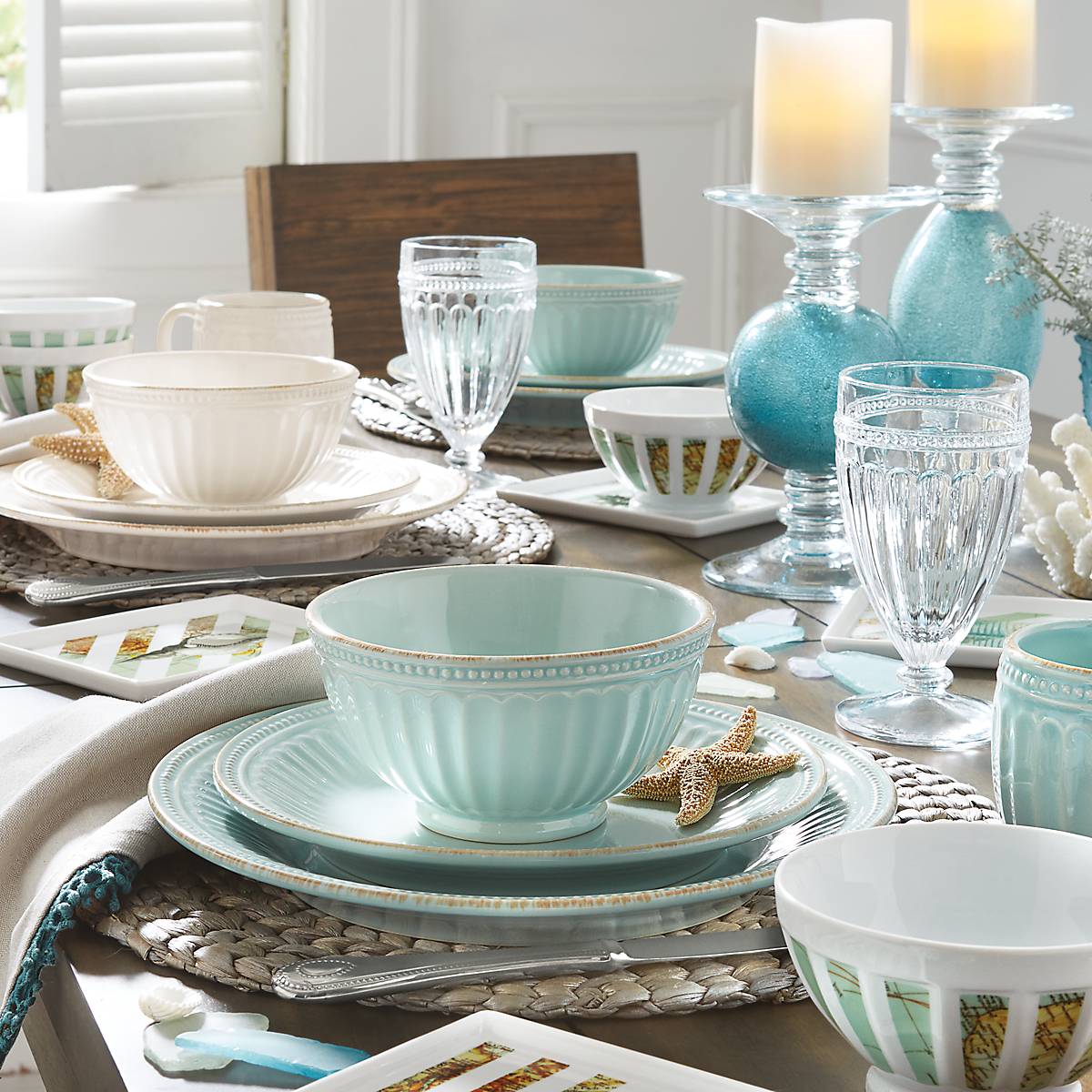 Lenox Everyday Flatware French Perle Groove Ice Blue 4-Piece Place Setting - Image 8