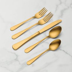 Lenox Everyday Flatware Flight Gold Satin 20-Piece Flatware Set
