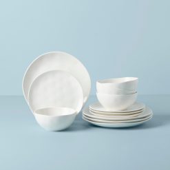 Lenox Everyday Flatware Bay Colors White 12-Piece Dinnerware Set