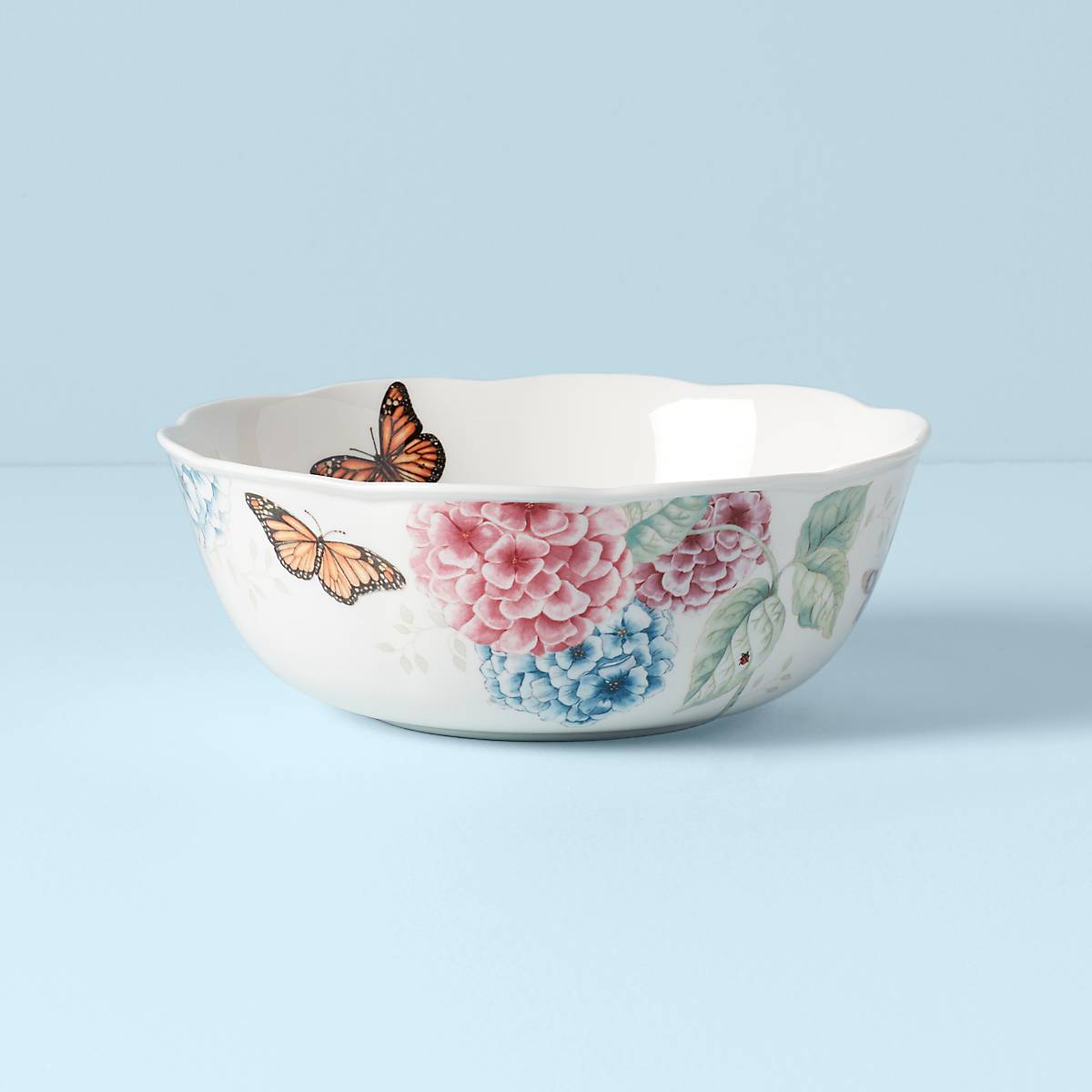 Lenox Everyday Flatware Butterfly Meadow Hydrangea Large Serving Bowl