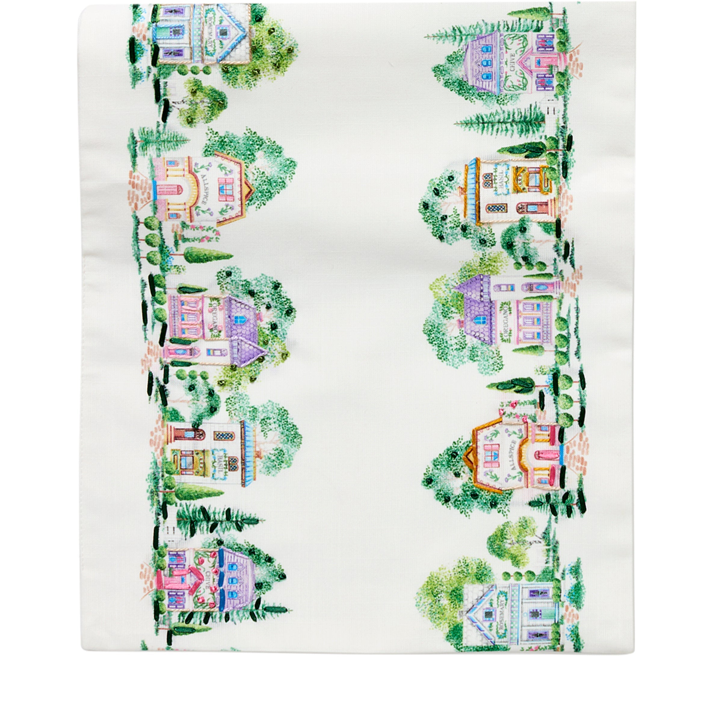 Lenox Everyday Flatware Lenox Spice Village Print Embroidered 14x70 Table Runner - Image 2