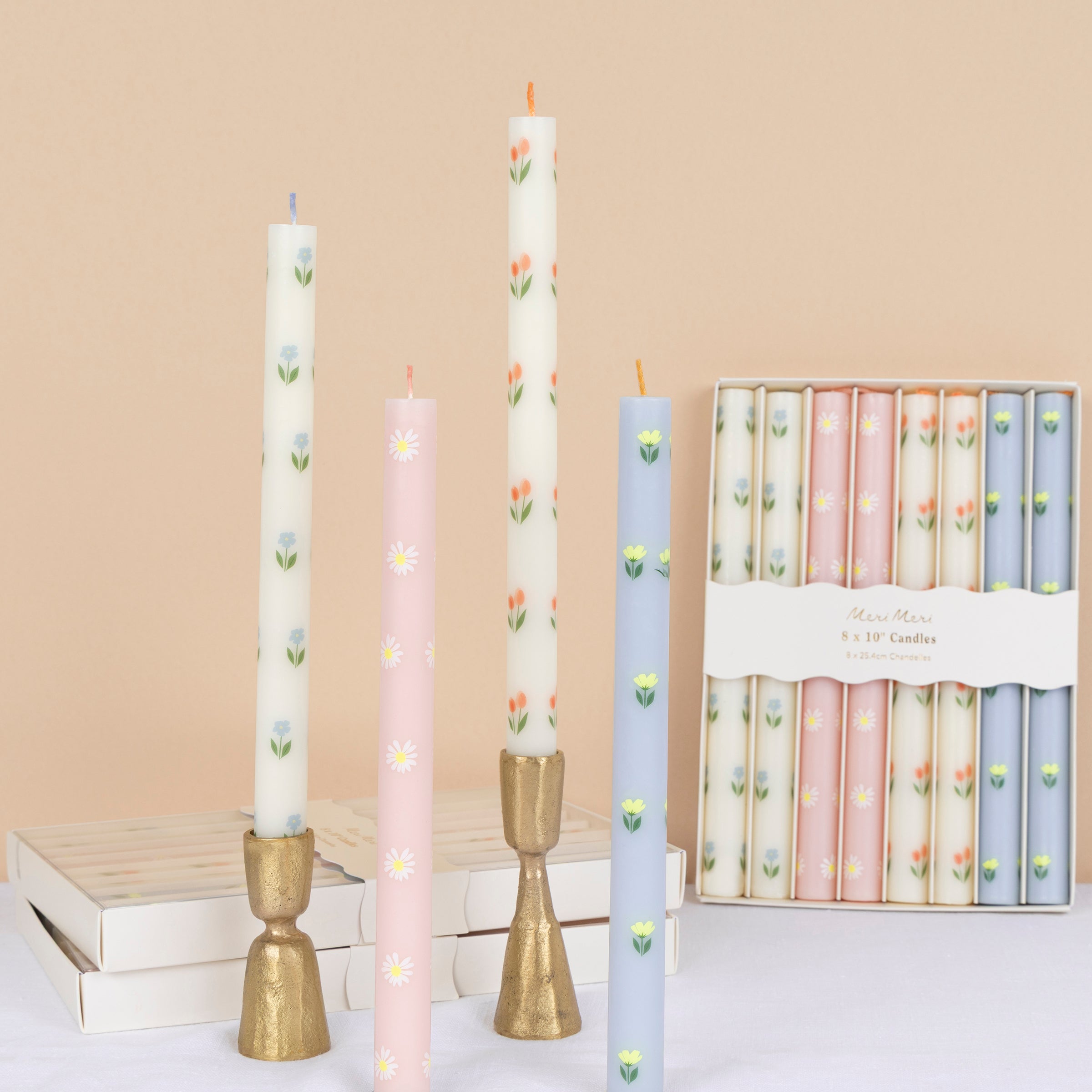 Lenox Everyday Flatware Floral Table Candles, Set of 8