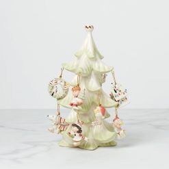 Lenox Everyday Flatware Snoopy & Friends Christmas 11-Piece Mini Ornament & Tree Set
