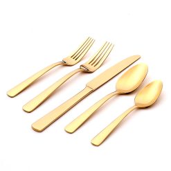 Lenox Everyday Flatware Aptitude Champagne Satin 20-Piece Flatware Set