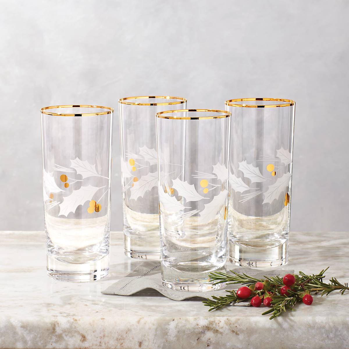 Lenox Everyday Flatware Holiday Gold Highball Glasses, Set of 4 - Image 4