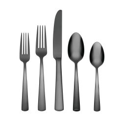 Lenox Everyday Flatware Aptitude Midnight Glossy 20-Piece Flatware Set