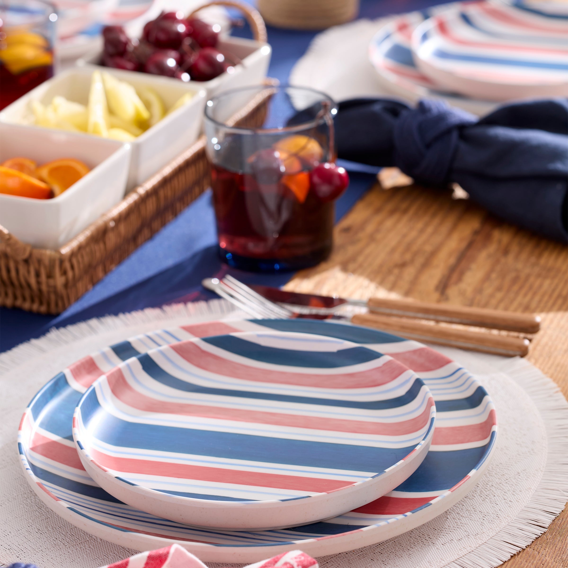 Lenox Everyday Flatware 24 Seven Melamine Stripe 12-Piece Dinnerware Set - Image 4