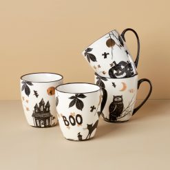 Lenox Everyday Flatware Haunted Halloween Mugs, Set of 4