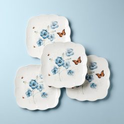 Lenox Everyday Flatware Butterfly Meadow Square Dinner Plates, Set of 4